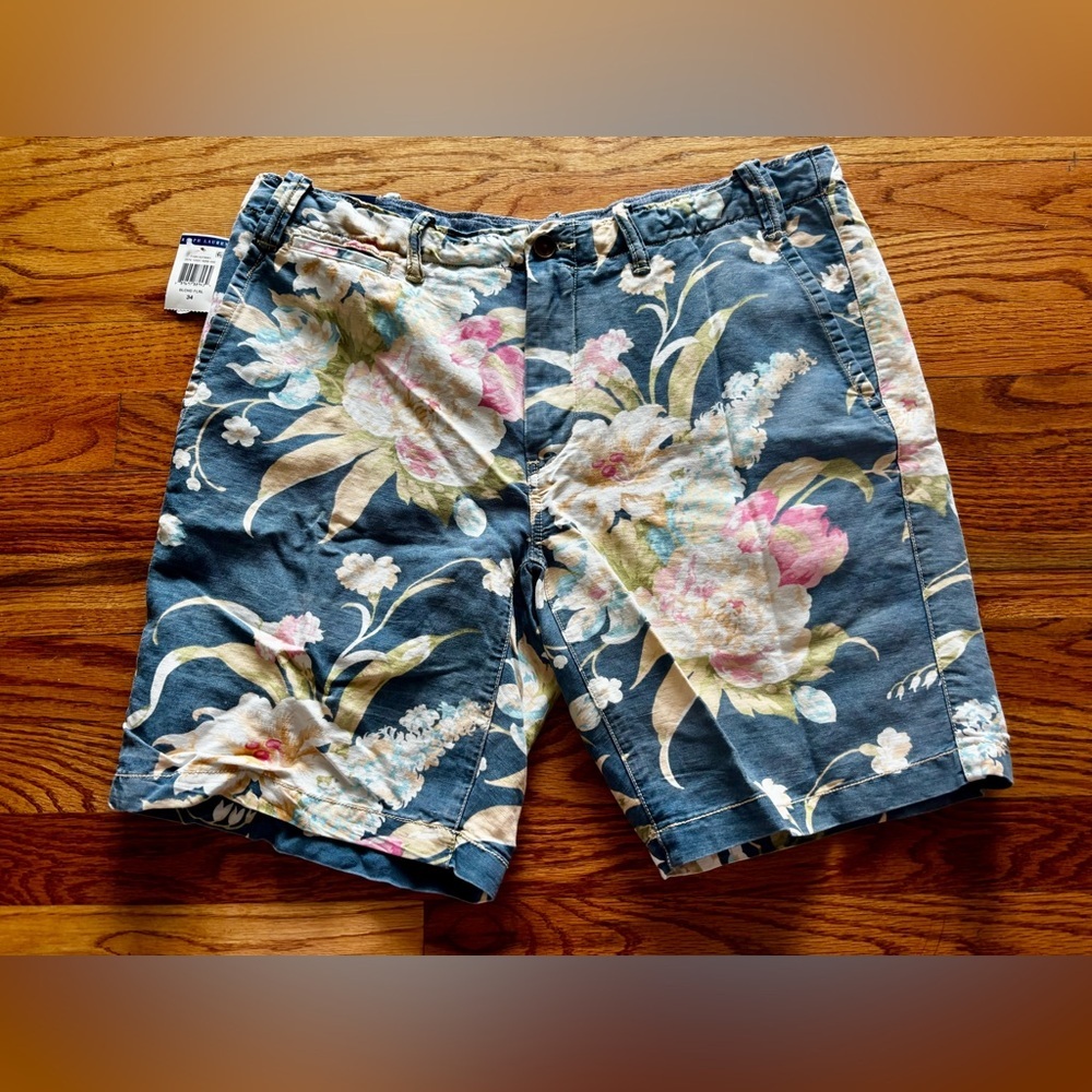 Polo Ralph Lauren NWT Linen and Cotton Floral Flat Men's Shorts - Straight Fit